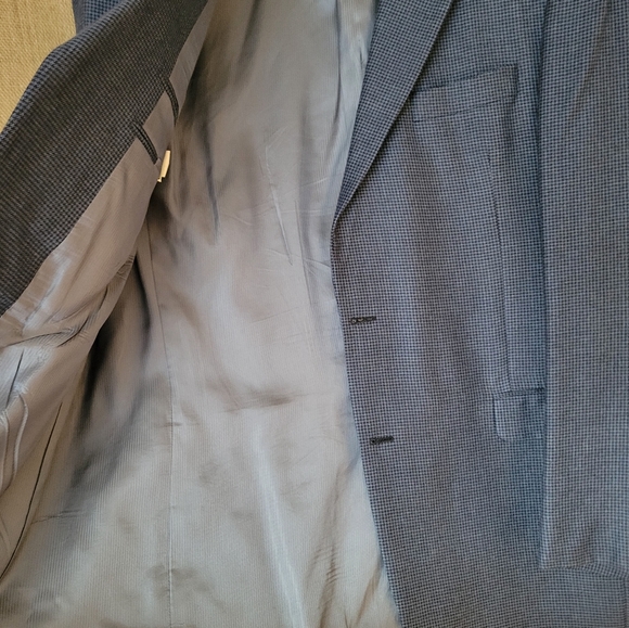 Cashmere Blazer Jack Victor Sport Coat 46 XL Blue Check Rochester Big Tall Italy - Picture 4 of 9